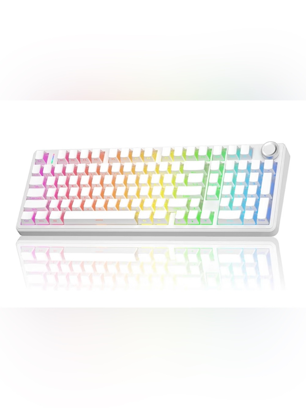 AULA F99 Pro Silent Mechanical Keyboard. White - Cotton Candy Switches.